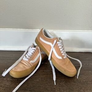 Apricot and White Vans Sneakers